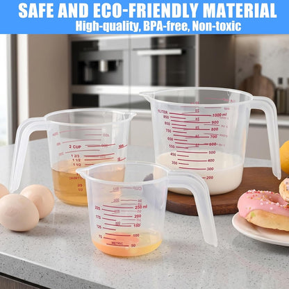 3 Pack Measuring Cups, 250Ml (1-Cup), 500Ml (2-Cup) &1000Ml (4-Cup)7