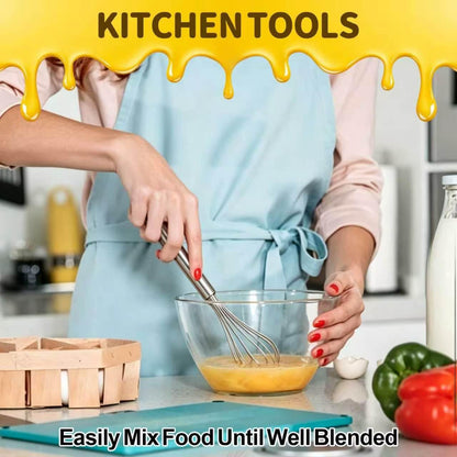 3 Pack Stainless Steel Whisk, 8" 10" 12" Thicken Heavy Duty Whisk Set, Food Grade Kitchen Wire Whisks for Cooking, Whisking, Blending, Stirring5
