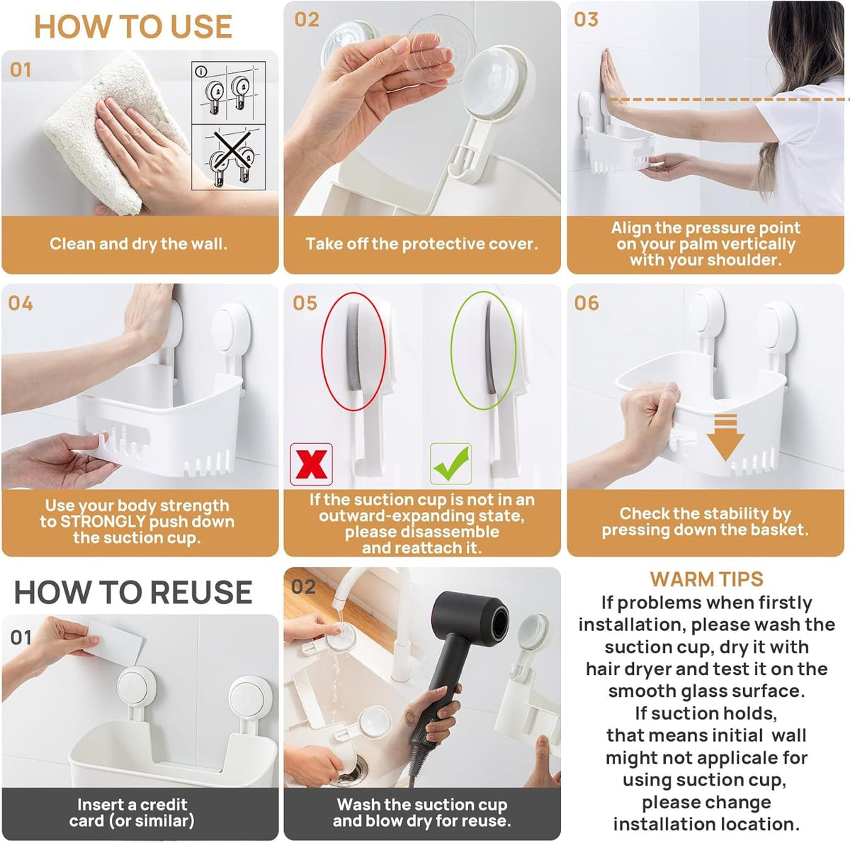 shower-caddy-suction-cup-shower-organizer-removable-bathroom-shelf-storage-suction-powerful-max-hold-22lbs-bathroom-caddy-waterproof-holder-white