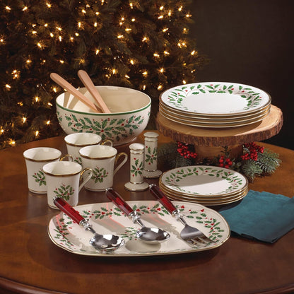 Holiday Christmas Porcelain 12-Piece Dinnerware Set with Mugs9