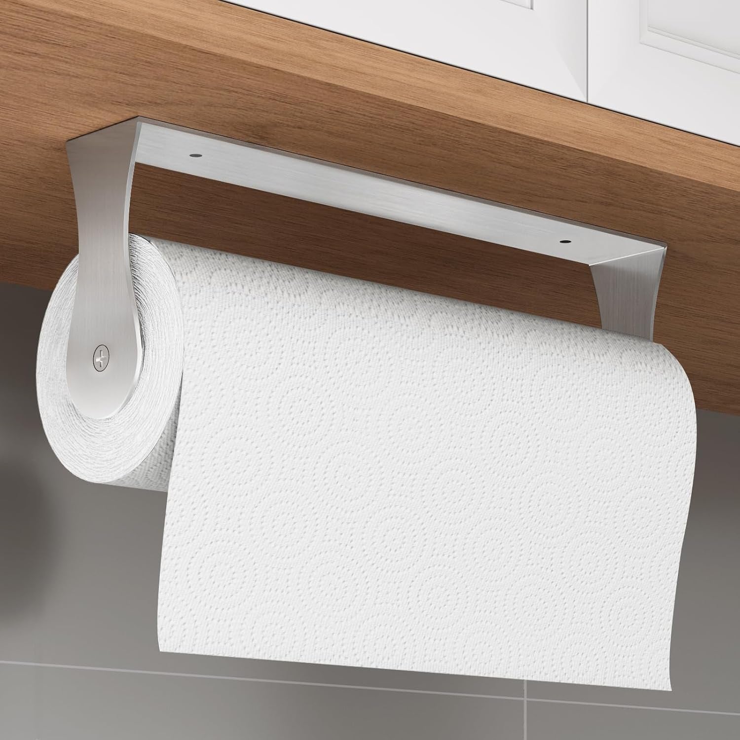 paper-towel-holder-under-cabinet-wall-mount-adhesive-or-drilling-silver