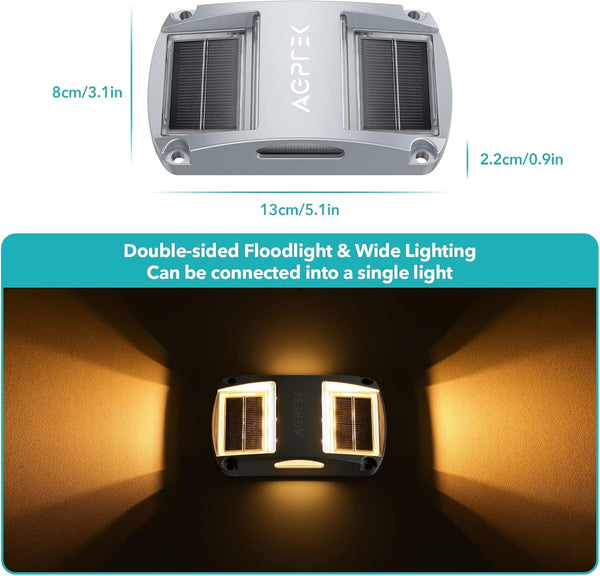 Solar Driveway Lights 4 Pack, Outdoor Deck Dock Marine Waterproof7
