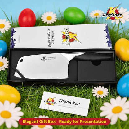 6 Inch Meat Cleaver, 9Cr18Mov Lightweight Butcher Knife8