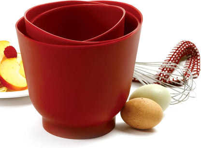 Norpro Silicone Bowl Set 3 Piece Red 1019R2