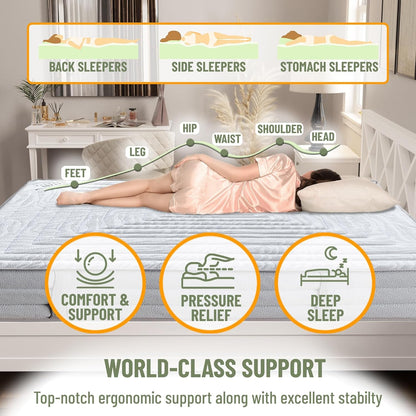 Twin 11" Safari Firm Hybrid Mattress - Made in USA - Unyielding Support & Durability - Individually Pocketed Coils & Certipur-Us Foam - Fiberglass-Free - Bed in a Box5