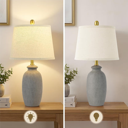 22.75" Ceramic Table Lamps Set of 2, Nightstand Lamps, Bedside Lamps4