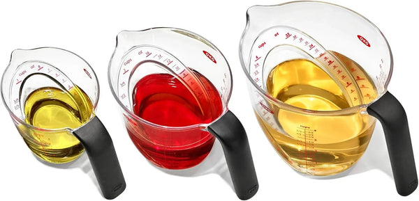 OXO Good Grips Angled Measuring Cups with Markings, Multi Size 3-Piece Set | Angled Interior Markings to Read from Above, Includes 1-Cup, 2-Cup & 4-Cup, Marked with Ounces & Ml, Non-Slip Grip1