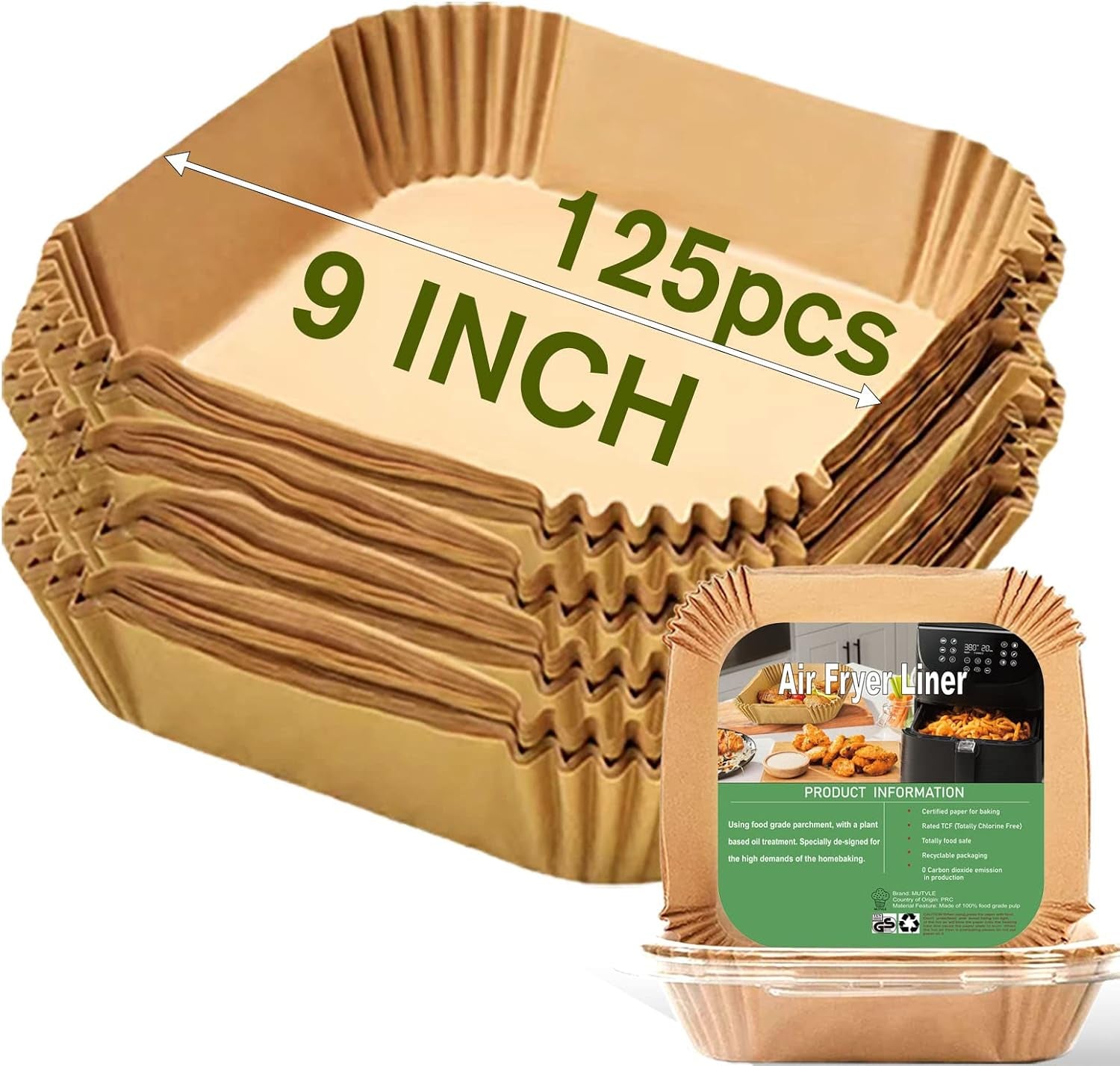 large-air-fryer-disposable-paper-liners-square-9-inch-for-5-8qt-air-fryer-125-pcs-air-fryer-parchment-paper-liner-oil-proof-water-proof-parchment-baking-paper-for-baking-roasting-microwave