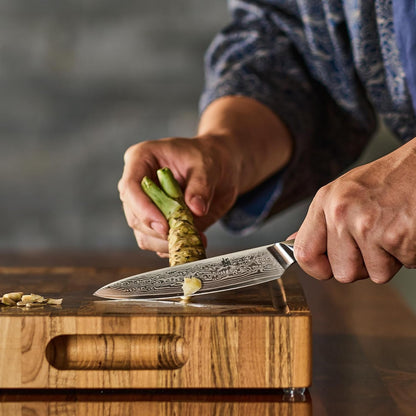 Chef Utility Knife - 6" - Shogun Series - Japanese VG10 Steel Core Forged Damascus Blade - with Sheath & Case8