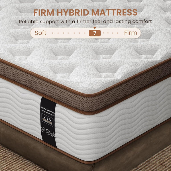 Queen Size Mattress Firm, 12 Inch Cooling Hybrid Mattress in a Box7