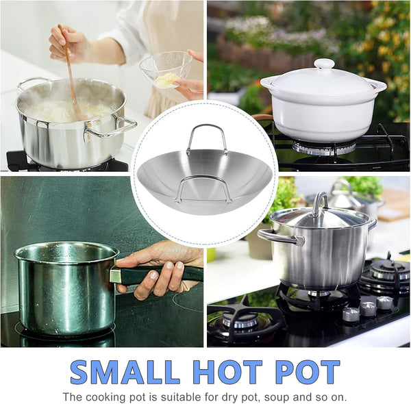 10.23 Inch Stainless Steel Wok round Bottom Frying Pan for Gas Stove Large Capacity Stir Fry Pan for Bbq Fried Potatoes Scrambled Eggs Home Kitchen Cooking7