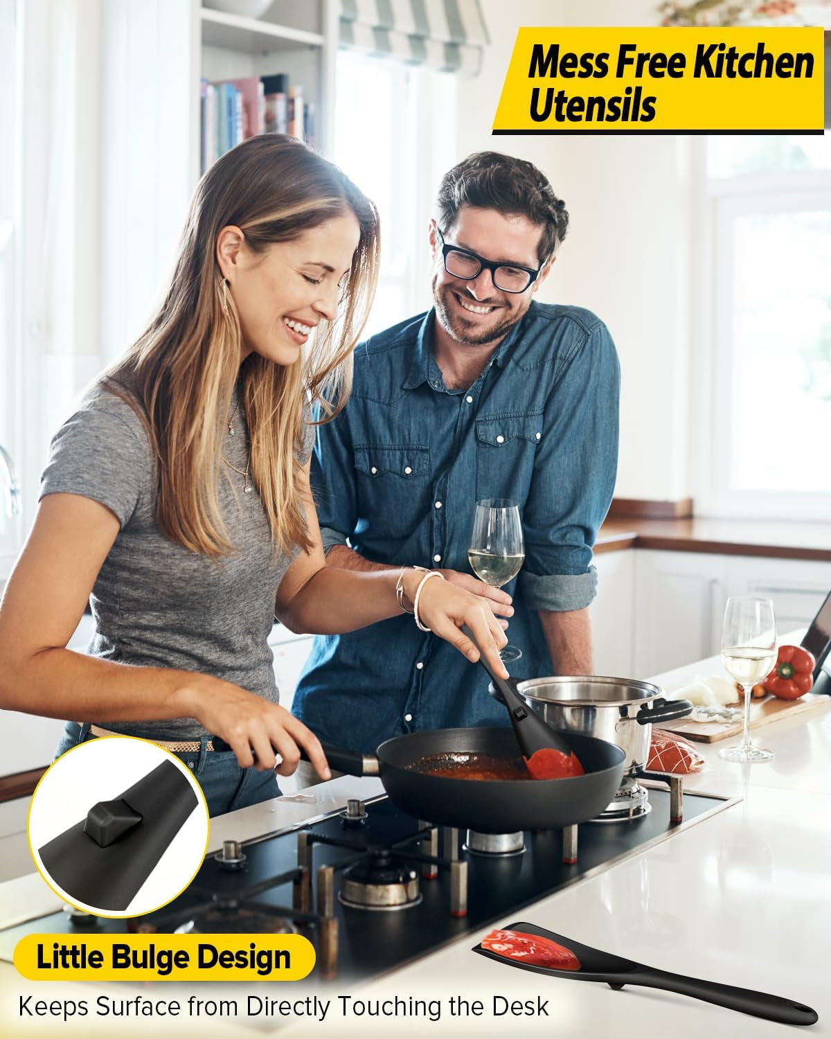 pack-of-2-cooking-spoons-for-non-stick-cookware-multifunction-spatula-spoon-bpa-free-one-piece-design-suitable-for-scooping-scraping-serving-and-mixingblack