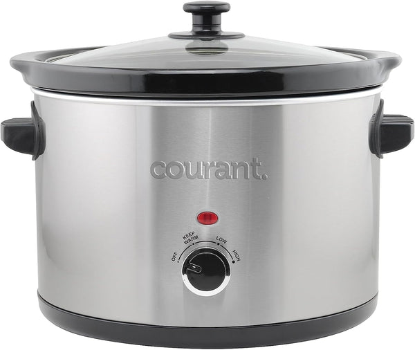 Slow Cooker 5.5 Quart Crock, with Easy Cooking Options, Dishwasher Safe Pot and Glass Lid, Stainless Steel4