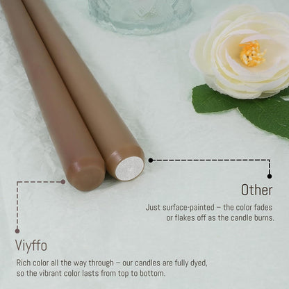 Taper Candles 10 Inch Brown 4 Pack Unscented, Smokeless7