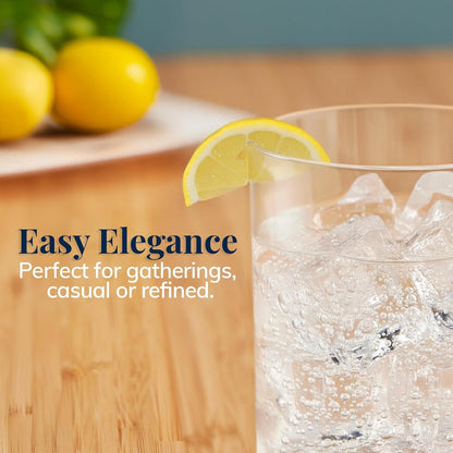 Classic Clear Plastic Reusable Drinking Glasses (Set of 8) 12Oz Rocks & 16Oz Water Cups | Bpa-Free Tumblers, Made in USA | Top-Rack Dishwasher Safe5