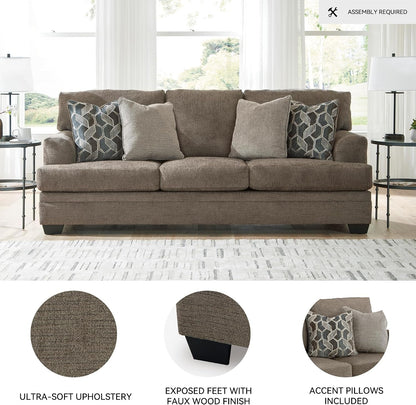 Signature Design by Ashley Stonemeade 3 Seat Chenille Sofa, Nutmeg4
