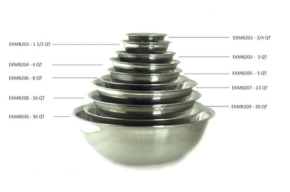 Excellante Mixing Bowl, Heavy Duty, Stainless Steel, 22 Gauge, 8 Quart, 0.8 Mm4