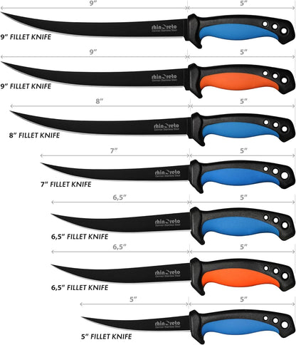 5 Inch Fillet Knife and 9 Inch Fillet Knife Bundle with Sheats and Sharpeners8
