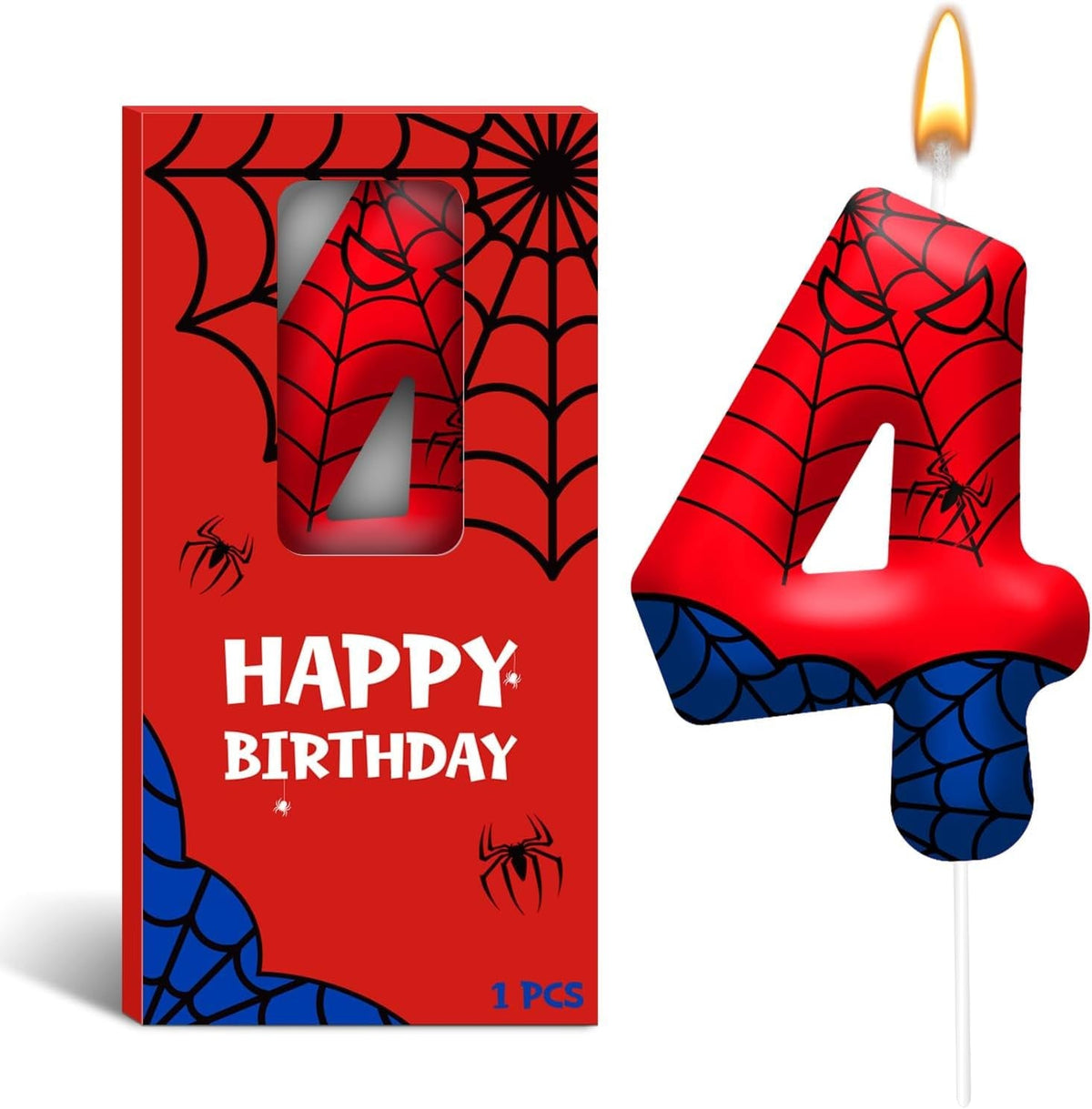 spider-birthday-candles-number-4-themed-cake-party-decoration