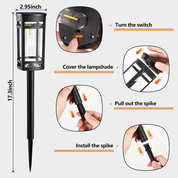 6 Pack Solar Lights Outdoor, Waterproof Pathway Lights, Warm White4