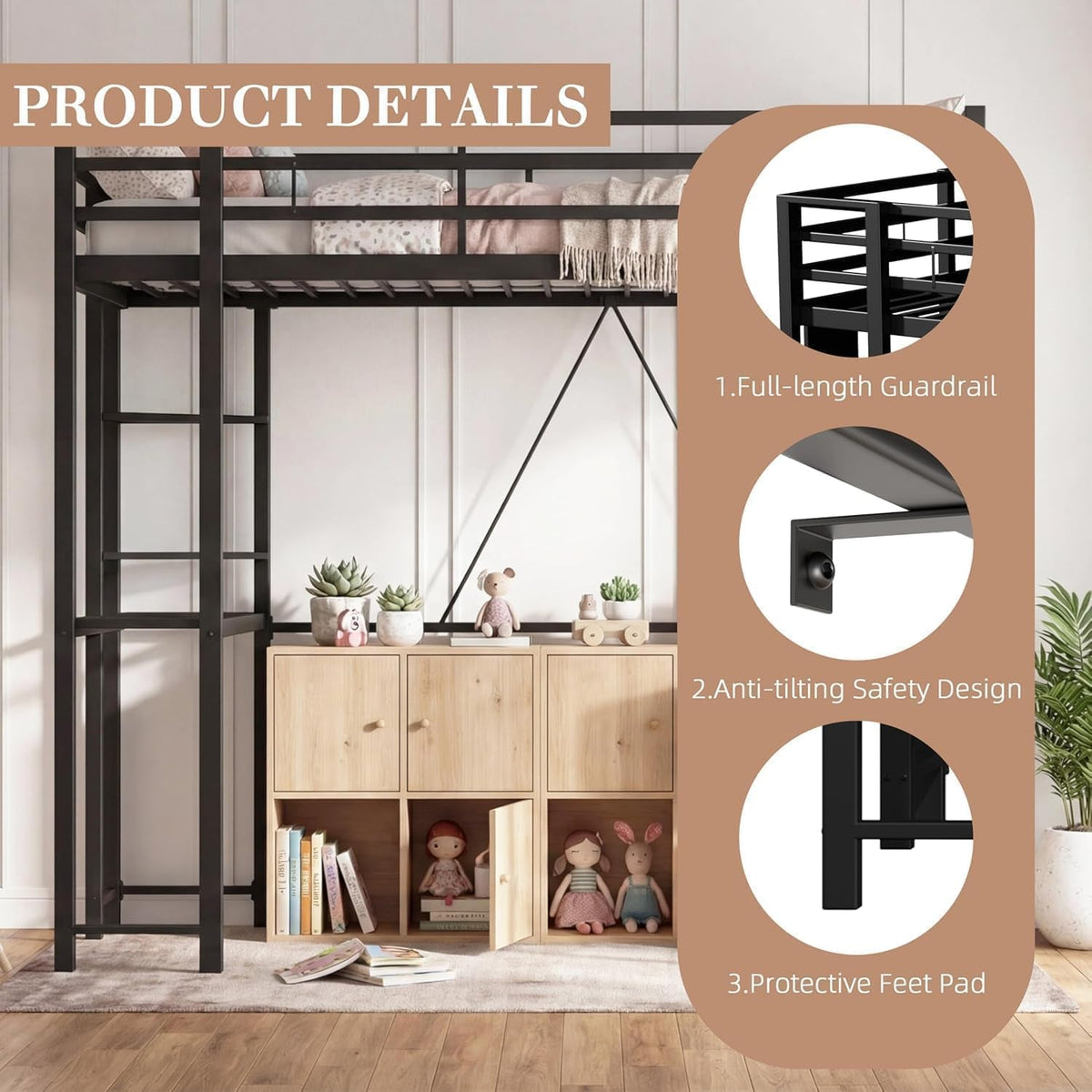 full-size-loft-bed-with-desk-13-guardrails-noise-free-black