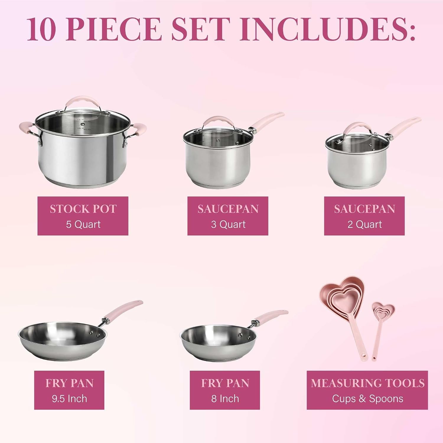 stainless-steel-pots-and-pans-set-with-stay-cool-pink-handles-tempered-glass-lids-bonus-heart-shaped-measuring-cups-and-spoons-dishwasher-safe-cookware-10-piece-set