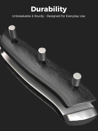 Santoku Knife 7 Inch – German Stainless Steel Blade, Professional Chopping Knife, Ergonomic Pakkawood Handle, 2-Year Warranty6