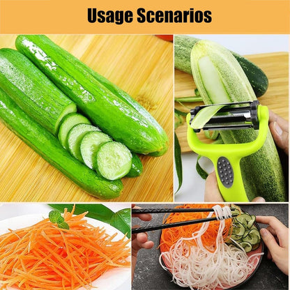 2 Pcs Food Grater for Fruits,With Julienne Slicer and Peeler,Stainless Steel Kitchen Tool,Vegetable Peeler,Handheld Kitchen Grater for Zester,Potato,Carrot,Cucumber4