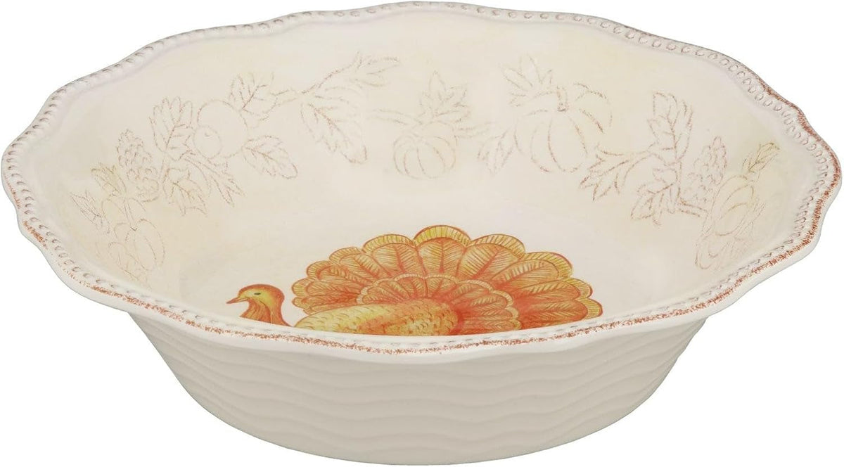 16-piece-glitter-turkey-melamine-dinnerware-sets-outdoor-dishes-set-plates-and-bowls-sets-autumn-thanksgiving-decorations-service-for-4-orange