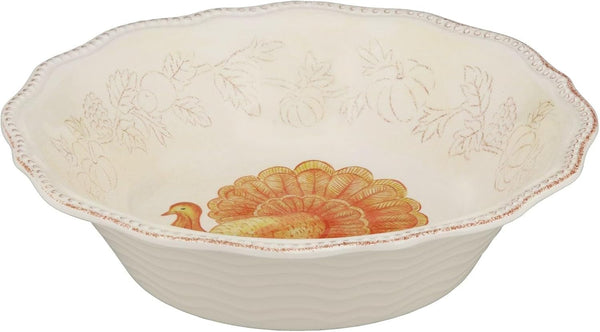 16 Piece Glitter Turkey Melamine Dinnerware Sets, Outdoor Dishes Set, Plates and Bowls Sets, Autumn Thanksgiving Decorations, Service for 4, Orange7