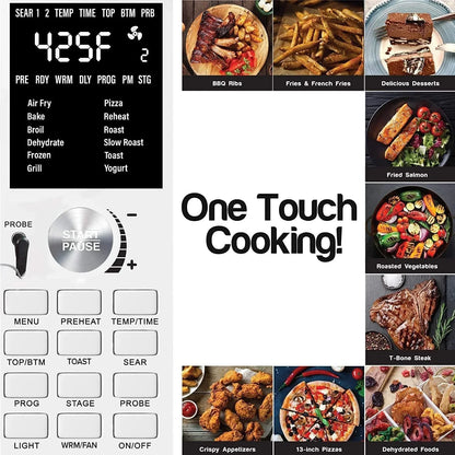 Bravo Air Fryer Toaster Smart Oven, 12-In-1 Countertop Convection | 30-QT XL Capacity, 50°-500°F Temperature Controls, Top and Bottom Heater Adjustments 0%-100%, Brushed Stainless Steel Look2
