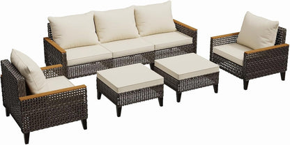 7 Piece Outdoor Patio Furniture Set, Beige7