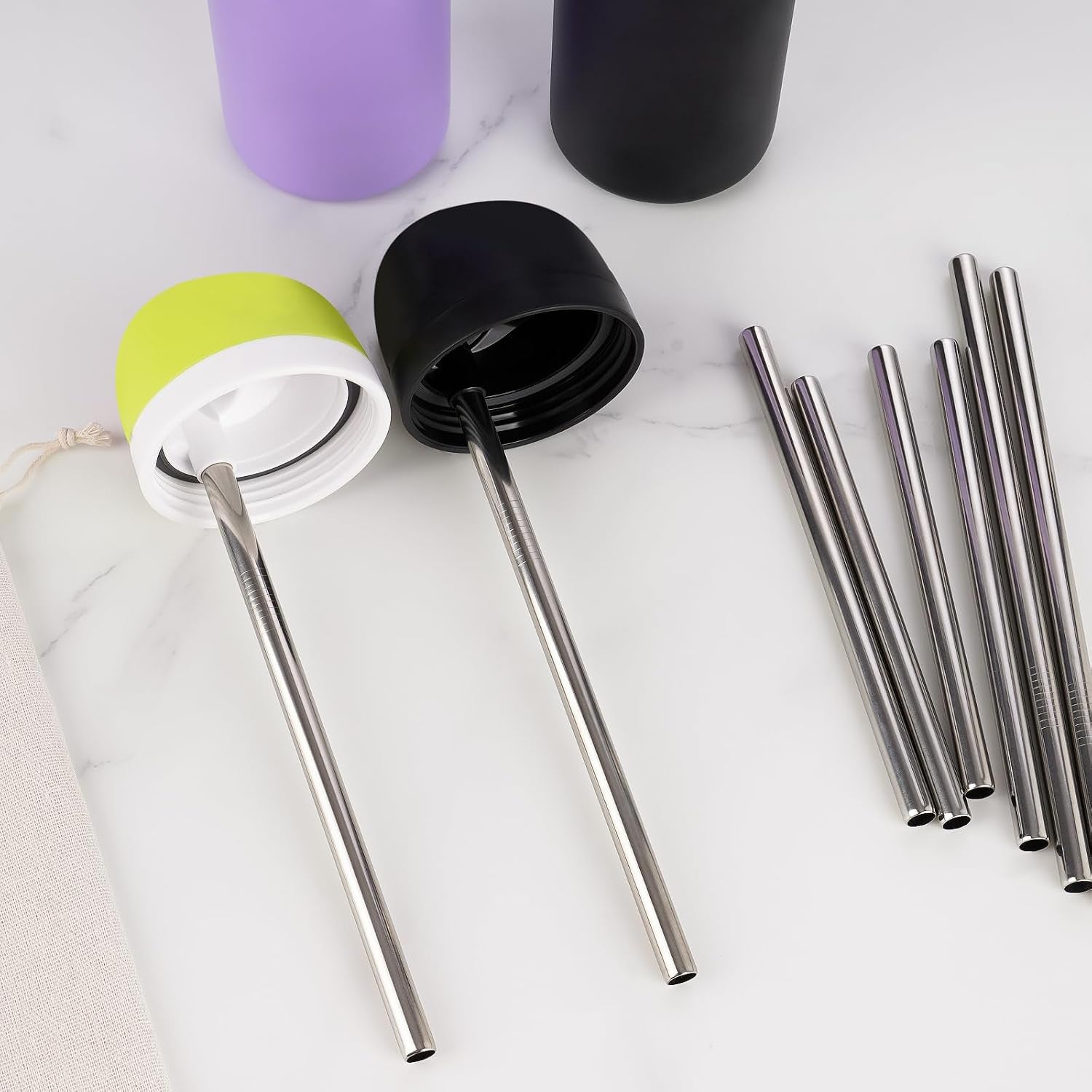 8pcs-stainless-steel-straws-fit-for-owala-bottle-16-40oz-4-lengths-metal-reusable-straws-compatible-with-freesip-19oz-24oz-32oz-40oz-tritan-25oz-kids-freesip-16oz-2-brushes-bag-silver