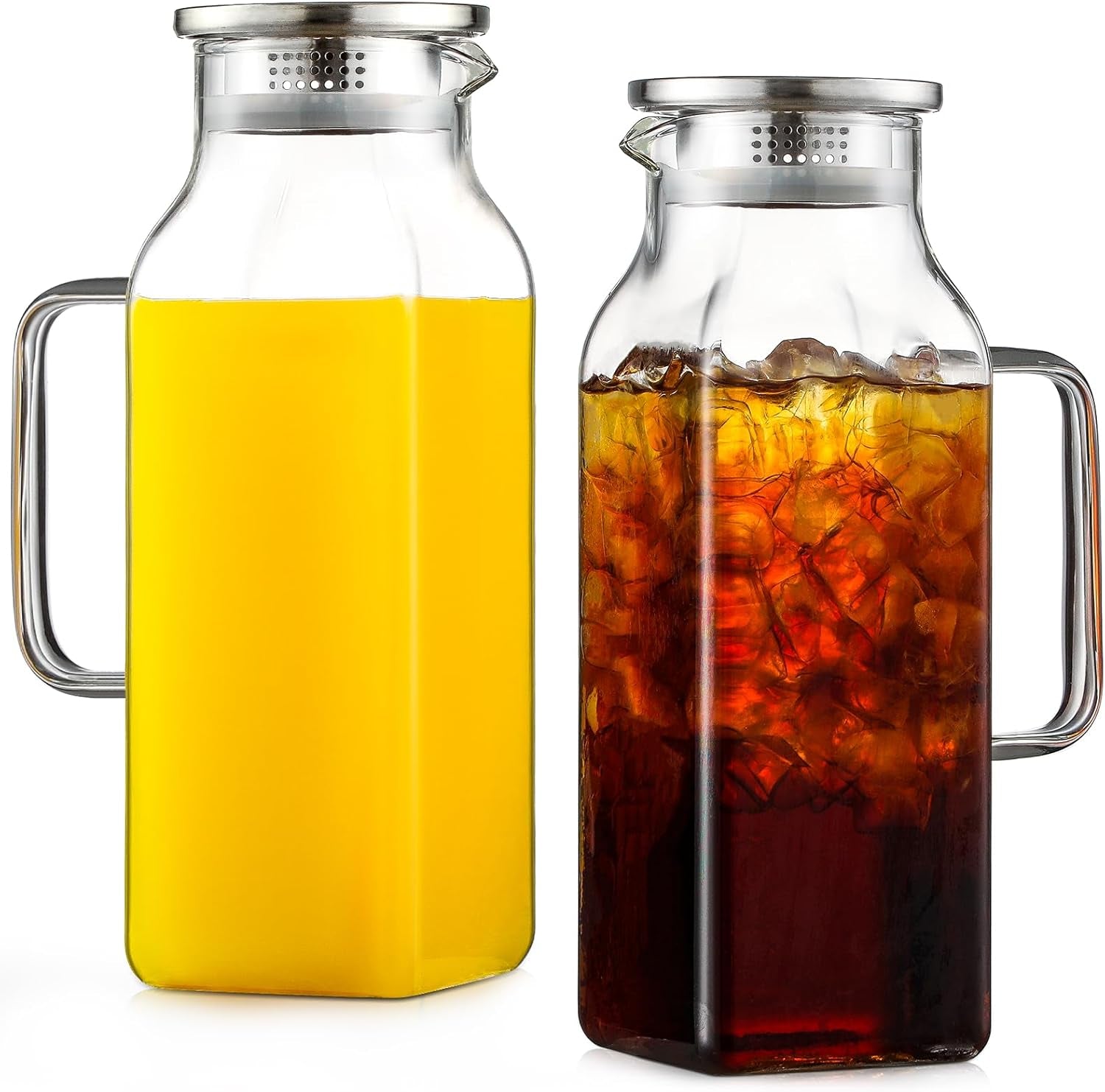 2-pack-2-22-liters-75-oz-square-glass-pitcher-with-lid-and-handle-for-fridge-iced-tea-and-coffee-carafe-beverage-serveware-heat-resistant-borosilicate-water-jug-for-hot-cold-drinks-and-milk