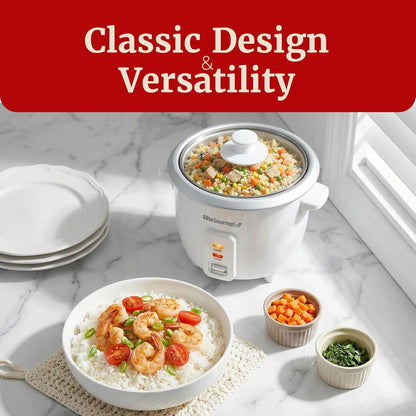 ERC-003X Rice Cooker, Keep Warm, White, 6 Cups Cooked | 3 Cups Uncooked - Also Makes Soups, Stews, Grains and Hot Cereals for Versatile One-Pot Meals2