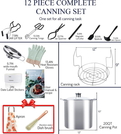 Canning Pot-Canning Supplies Starter Kit, Canning Tool Kits Set for Beginners, Stainless Steel Water Bath Canner Kit with Rack for Canning3