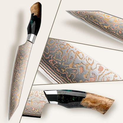 Damascus Chef Knife 8 Inch, Japanese Kitchen Knives4