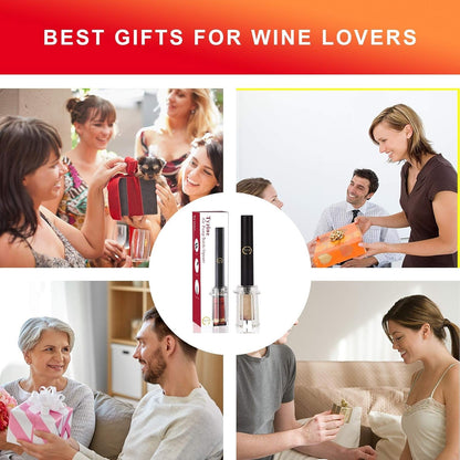 Air Pressure Pump Bottle Opener with Foil Cutter,Aerator Pourer,Vacuum Stopper(4Pcs),Simple Cork Remover,Efficient Corkscrew Bottle Opener,Great for Wine Lovers,Perfect Wine Gift.6