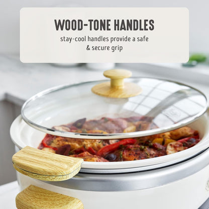 6QT Ceramic Nonstick Slow Cooker, Cooktop/Oven Safe, Cream | Pfas-Free Nonstick Removeable Inner Pot, Dishwasher Safe Components, Programmable, Keep Warm, Delay Timer, Family Sized9