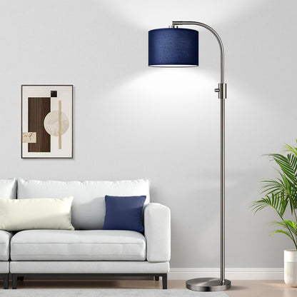 Upgraded Modern Arc Dimmable Tall Standing Floor Lamp with Blue Shade, 1200 Lumens LED Bulb Included, for Living & Reading Room, Bedroom, Office & Nursery, Brushed Nickel5