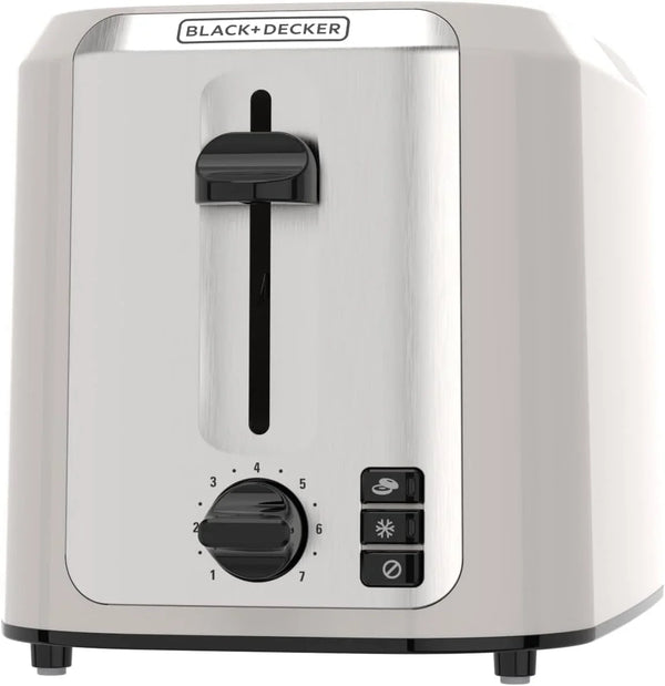 BLACK+DECKER 2-Slice Toaster with Extra-Wide Slots, Baked Stone | Extra-Wide Toaster with 7 Shade Settings, Bagel Mode, Frozen Function and Removable Crumb Tray.2