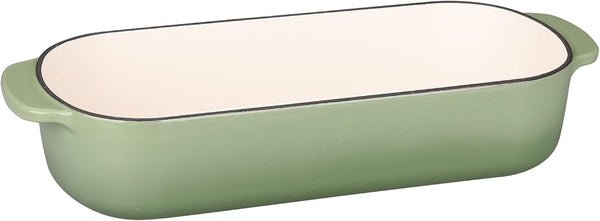 Enameled Cast Iron Loaf Pan with Lid, Bread Pan, Dutch Oven Bread Pan for Homemade Sourdough Bread Baking, 12.5X5.5 Inch, 5Qt, Pistachio Green5