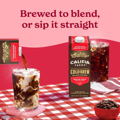 Califia Farms - Pure Black Medium Roast Cold Brew Coffee, 32 Oz (Pack of 6), 100% Arabica, Shelf Stable, Plant Based, Vegan, Gluten Free, Non GMO, Sugar Free, Iced Coffee5
