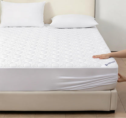 100% Waterproof Mattress Protector Queen Size, Ultra-Soft Breathable Noiseless Mattress Pad with Deep Pocket 6"-18" Depth, Oil & Stain Resistant Bed Wetting Mattress Cover Washable (White)7