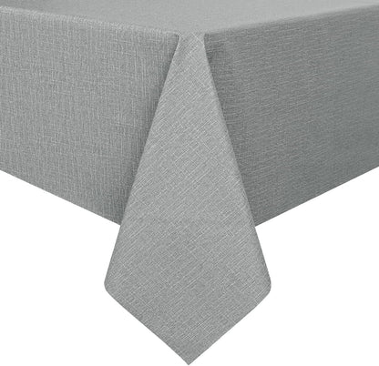 100% Waterproof PVC Tablecloth Rectangle, Outdoor Oil Spill Proof Stain Resistant Vinyl Table Cloth, Wipe Clean Plastic Table Covers for Kitchen/Dining/Parties - 54 X 78 Inch, Light Grey1