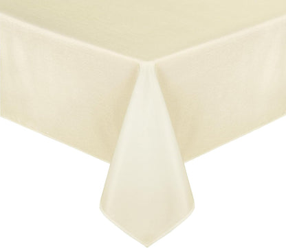Faux Linen Farmhouse Tablecloth Rectangular, Wrinkle Stain Resistant Table Cloth Rectangle Table Cover for Kitchen Dining, Champagne, 54 X 108 Inch9