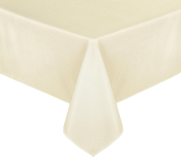 Faux Linen Farmhouse Tablecloth Rectangular, Wrinkle Stain Resistant Table Cloth Rectangle Table Cover for Kitchen Dining, Champagne, 54 X 108 Inch9