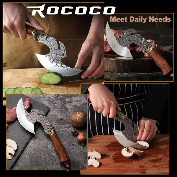 Viking Cleaver Knife Birthday - Kitchen Axe & Sheath Father Gift Men3