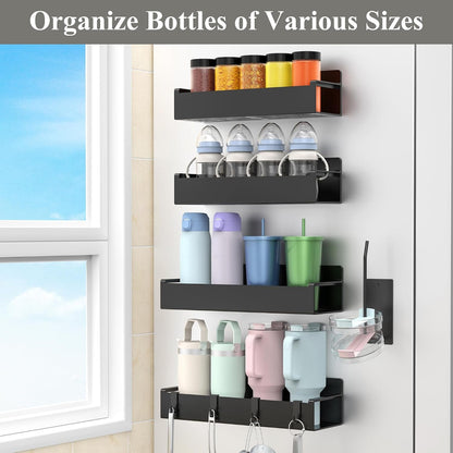 Magnetic Water Bottle Holder for Fridge Black, 4 Pack6