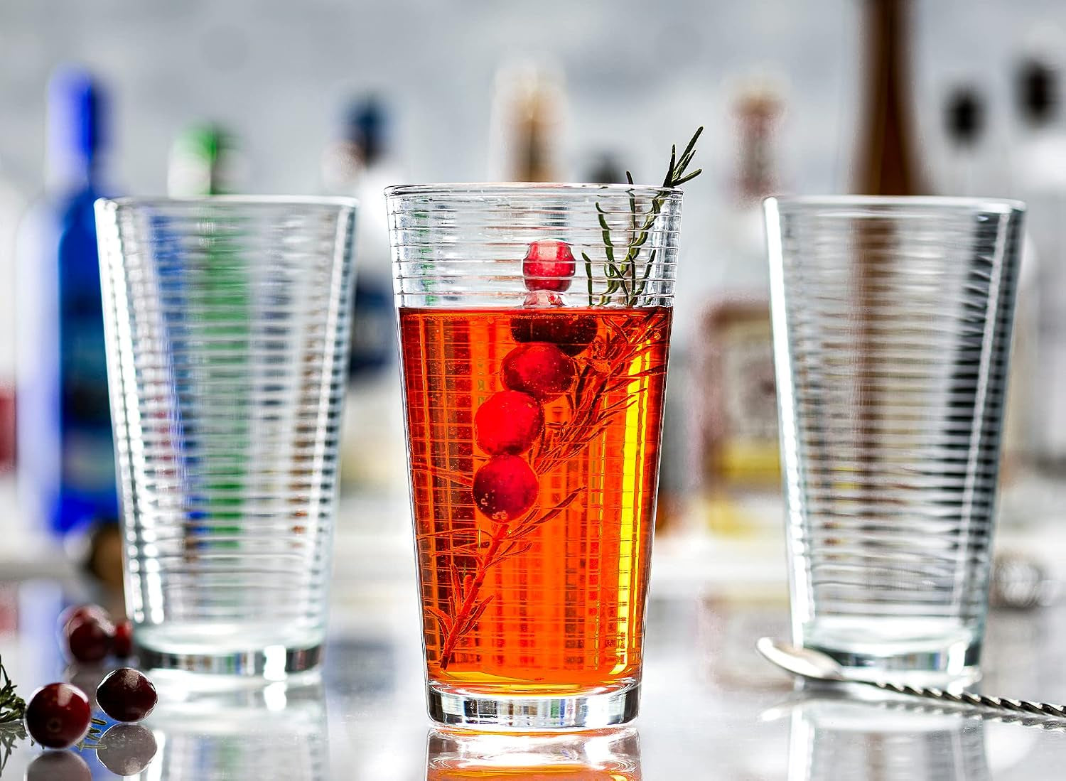 set-of-16-heavy-base-ribbed-durable-drinking-glasses-includes-8-cooler-glasses-17oz-and-8-rocks-glasses-13oz-clear-glass-cups-elegant-glassware-set